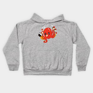 Coffetopus - Caffeine Addicted Octopus - Compulsive coffee drinker Kids Hoodie